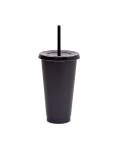 Vasos Cafeteros Con Popote Para Personalizar 24 Oz (40 Pzs)