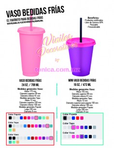 Vasos Cafeteros Con Popote Para Personalizar 24 Oz (40 Pzs)