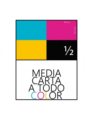 volantes media carta a todo color en couche de 130 gr